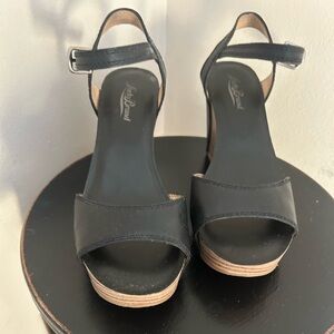 Lucky Brand Black Wedge Sandals